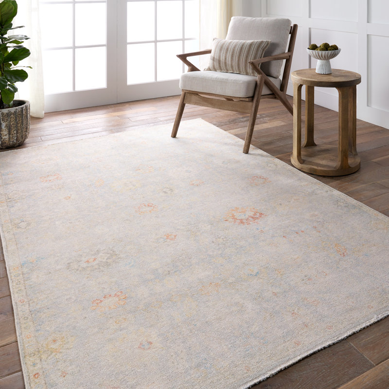Tapis tissé à la machine Dajoun - bleu clair / crème, Tapis de couloir 2 pi 6 po x 8 pi
