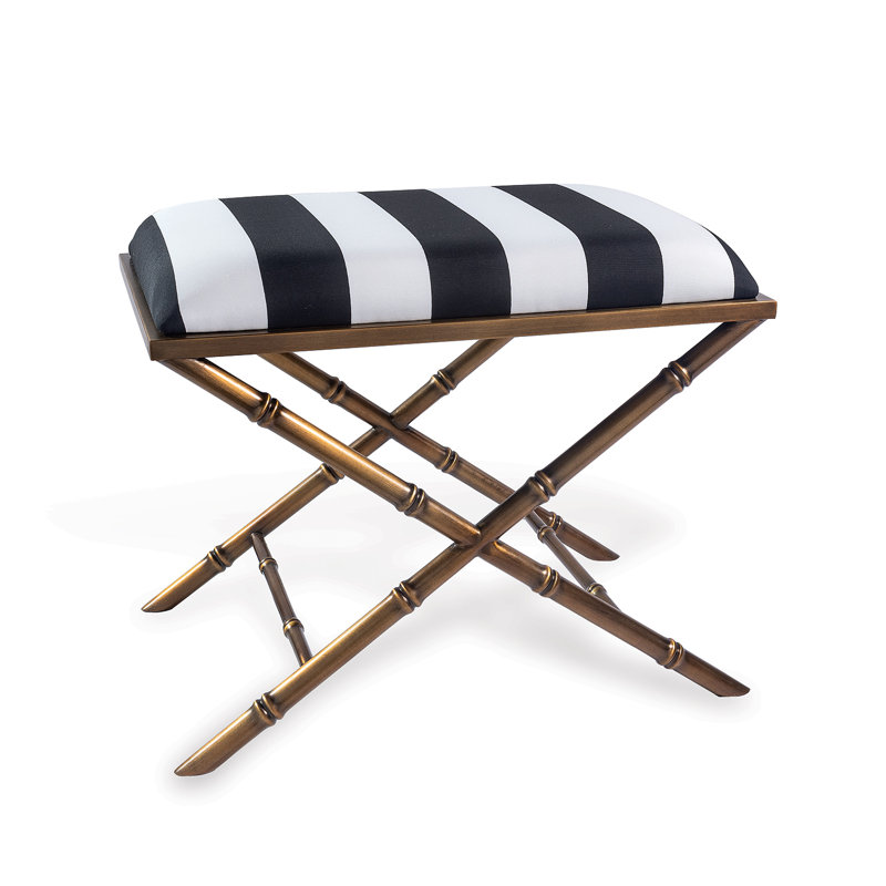 Banc à rayures noires Lauderdale, Laiton vieilli