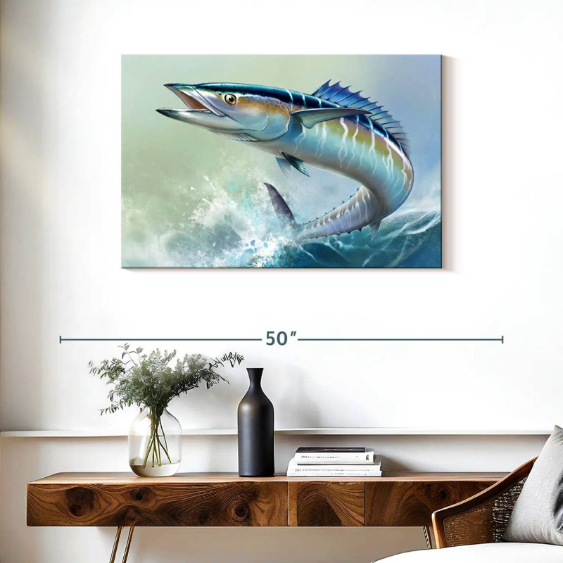 Brampt Wahoo Fish On Waves, 24" H x 36" W