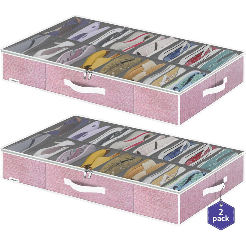 Grande boîte de rangement pour chaussures pliable sous le lit