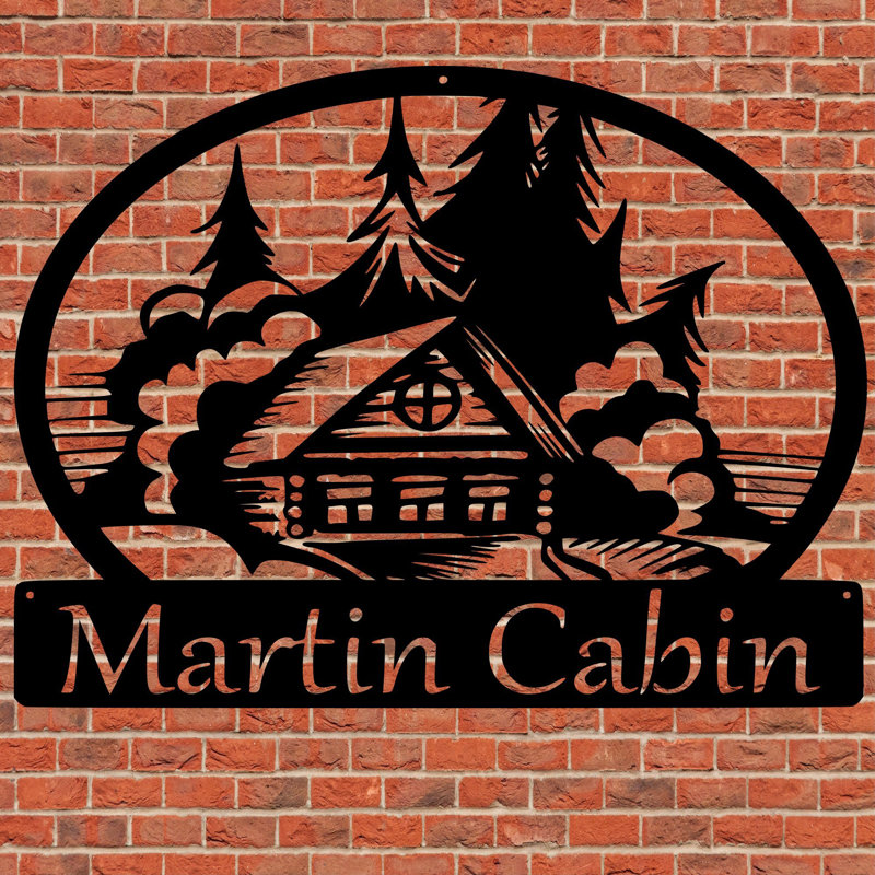 Décoration murale Cabin Monogram, H 18 po x l 14,5 po x P 0,25 po, Oui