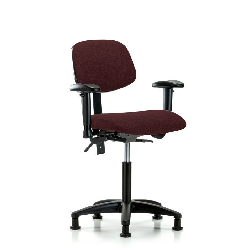 Chaise de travail ergonomique Rosalind, Bourgogne, Patins, Inclus