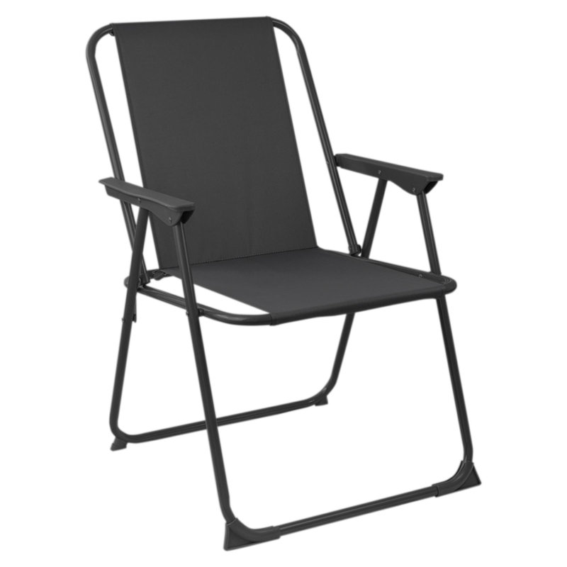 Harbour Housewares Folding Metal Beach Chairs, Black