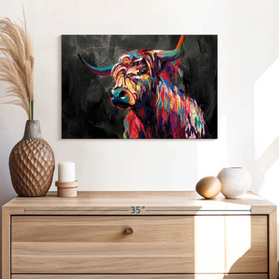 Vache abstraite sur toile
