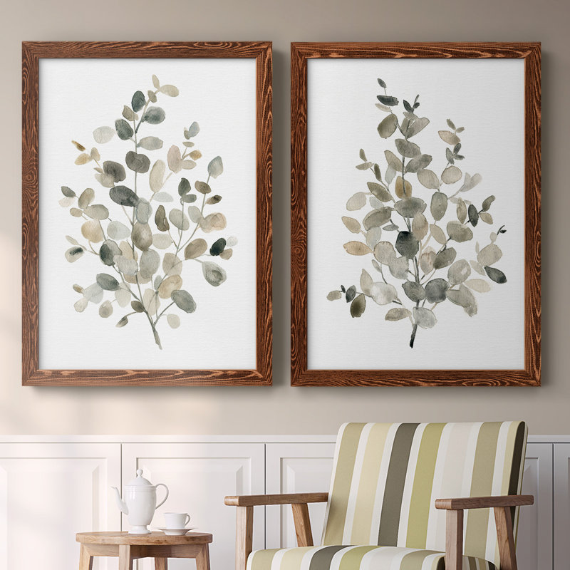 Neutre Eucalyptus I-Premium, toile encadrée - prête à être accrochée, H 36,5 po x l 53 po, Noyer
