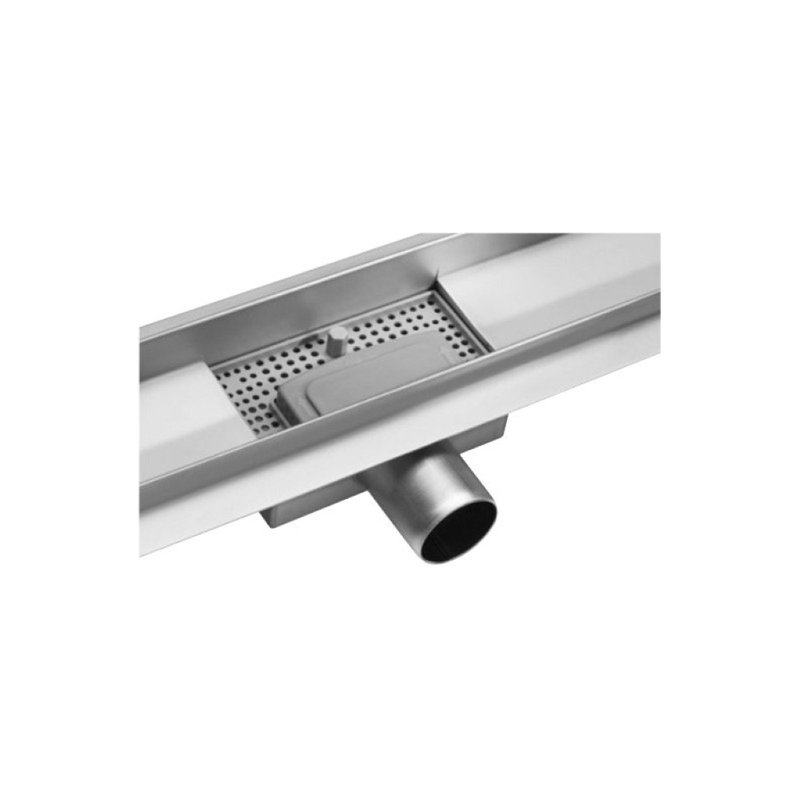 Chapell Linear Grid Waste Shower Drain, 7cm H x 90cm W x 5cm D