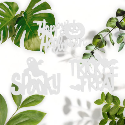3-Piece Unfinished Wooden Trick or Treat Cutouts Set
