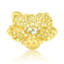 FLORAL KNOB; CLEAR CRYSTAL SATIN GOLD FINISH