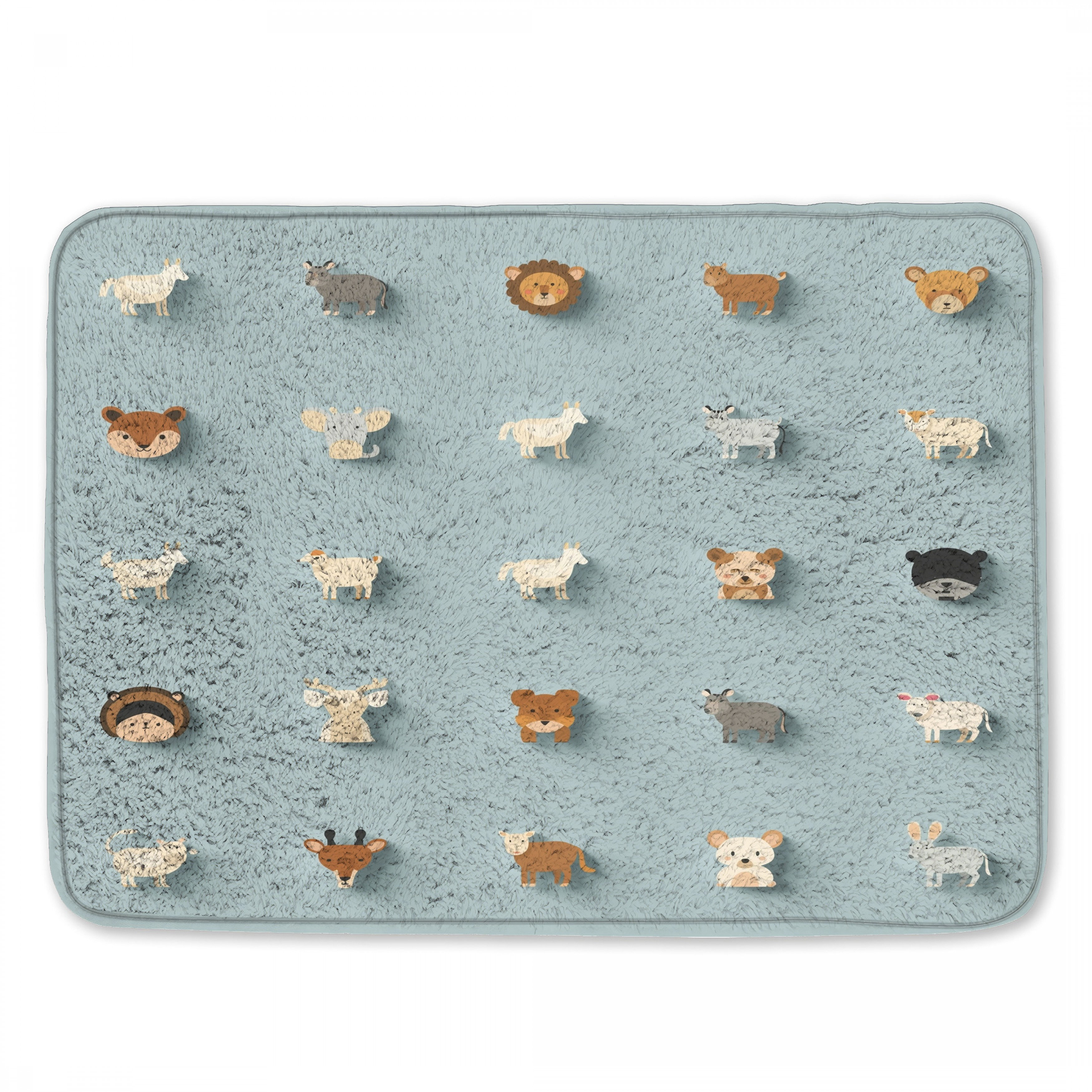 East Urban Home Cute Animal Icons Bath Mat | Wayfair