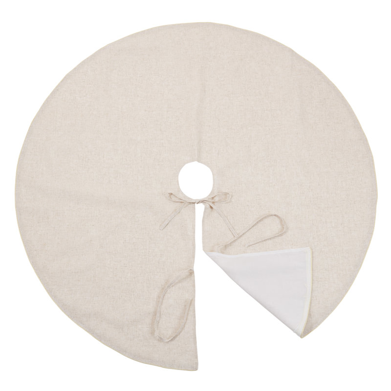 Toscana 84" Gold Linen Blend Christmas Tree Skirt