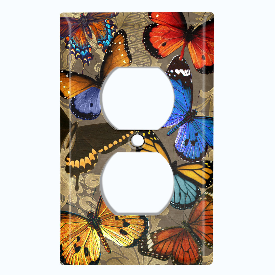 Patterned 1 - Gang Duplex Outlet Standard Wall Plate WorldAcc