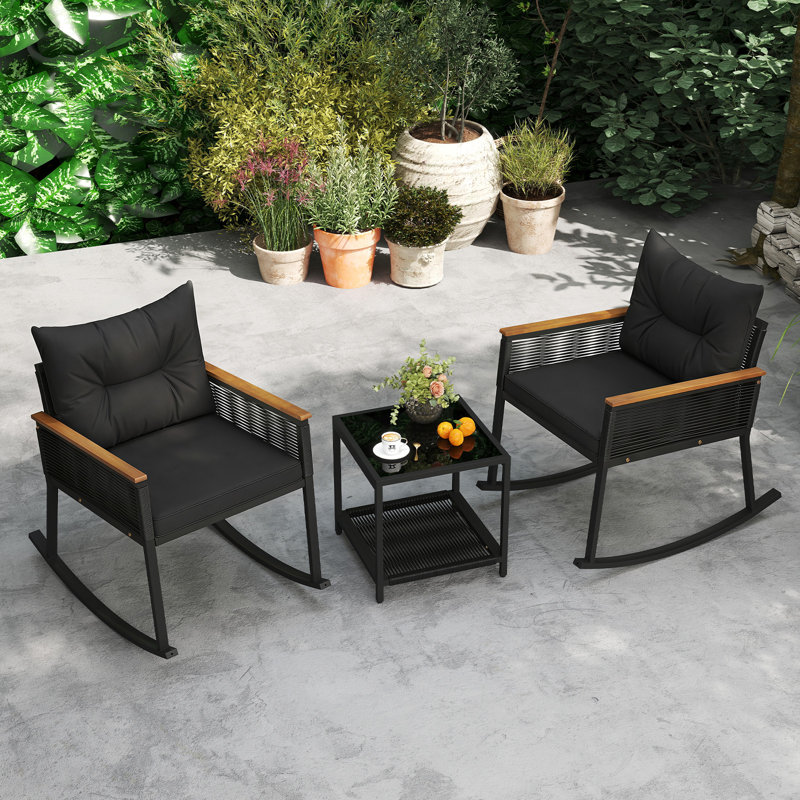 Patio Dining Set Table,, Black