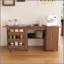 Table de machine à coudre pliable de 57,5 po avec roulettes verrouillables, station de bricolage avec tablettes, bacs et armoire, armoire de couture réglable / bureau pour la maison, la chambre à coucher et la salle d'artisanat (noyer)-133598341