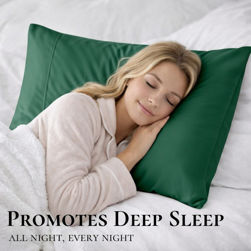 Cooling Bamboo Pillowcases, Set of 2 – Ultra Soft & Breathable, Queen, Emerald