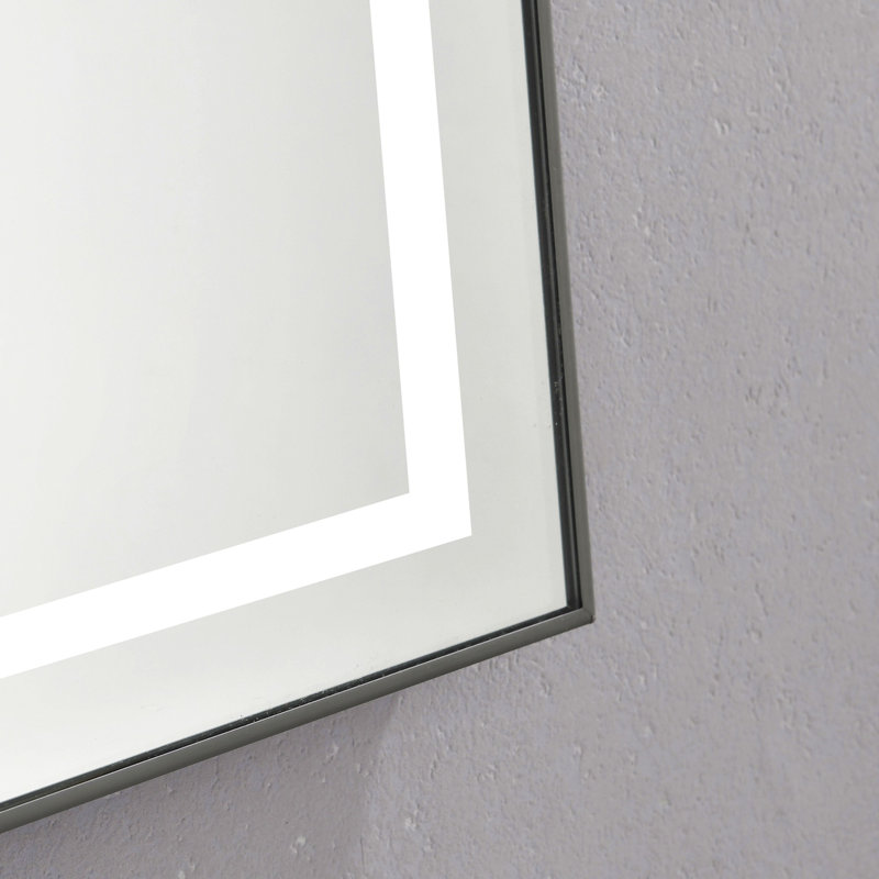 Miroir de salle de bain 55 po x 28 po à DEL avec façade et rétroéclairage, miroir de meuble-lavabo mural