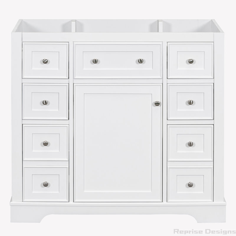 Base de meuble-lavabo simple 35,6 po seulement, Blanc