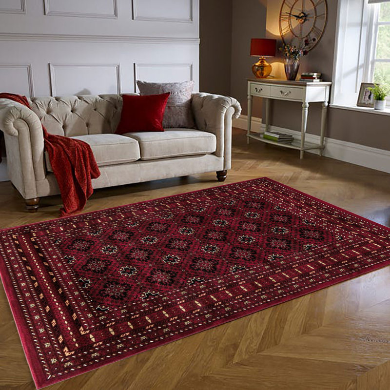 Tagab Red Traditional Non Slip Area Rugs – Luxury Washable Living Room Carpet, Bedroom & Hallway Runner