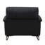 Chaise Eilene, cuir fleur noir
