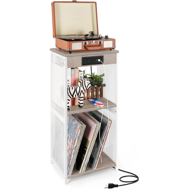 31.6'' H Media Shelves, Gray