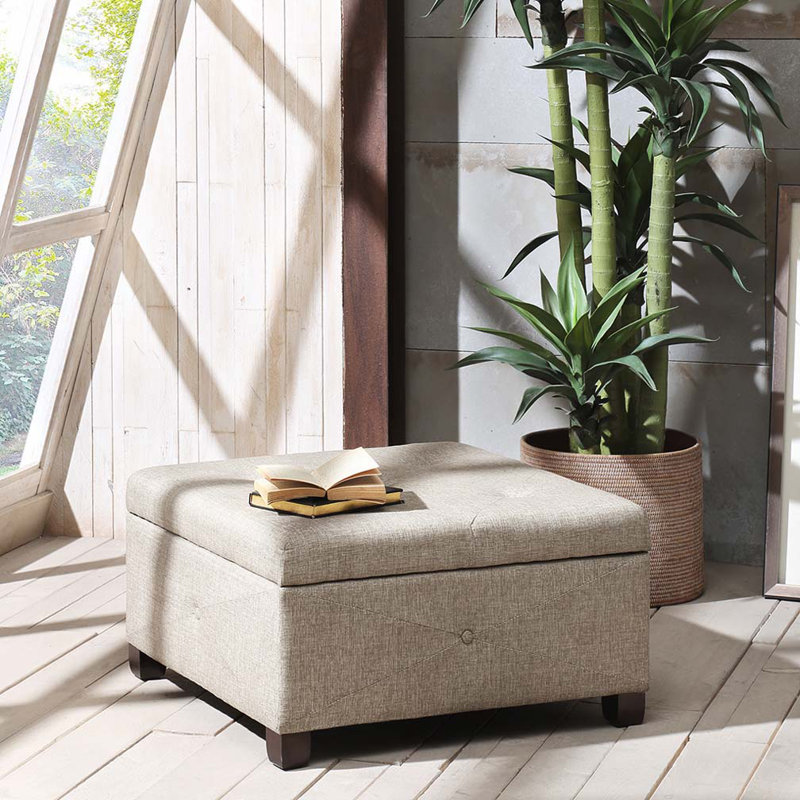 Edholm Upholstered Ottoman, Brown 100% Polyester