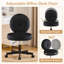 Upholstered Armless Task Office Chair, Ergonomic Height Adjustable Velvet Vanity Chair-108842729