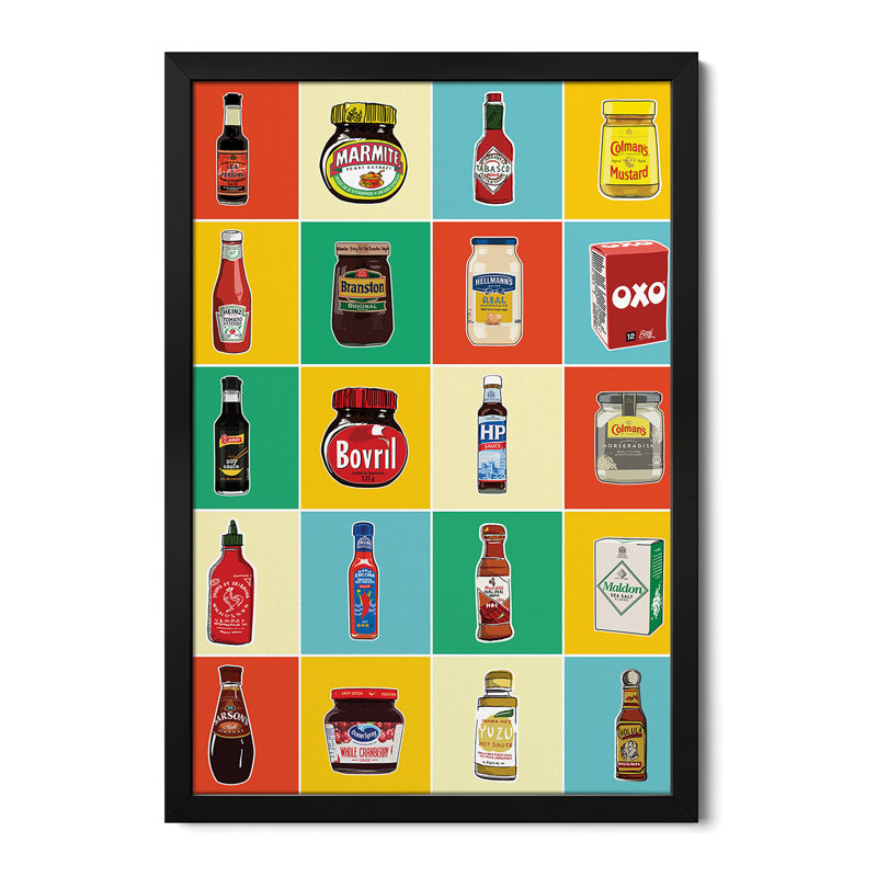 Taxonomie des condiments - reproduction d'art murale - affiche de galerie, H 32 po x l 24 po