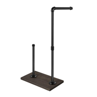 Porte-papier hygiénique sur pied avec base en bois