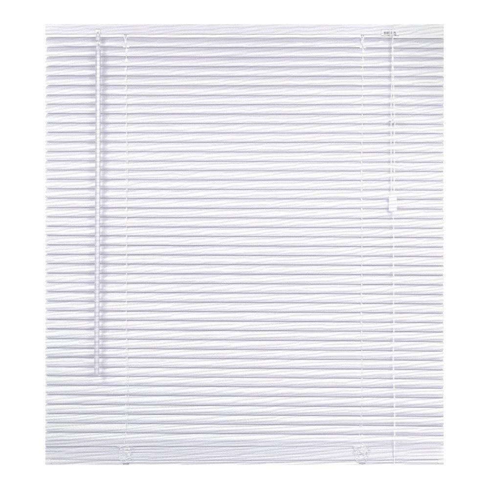Embossed PVC Venetian Blinds - Steel Grey & White Light-Filtering Privacy Shutter