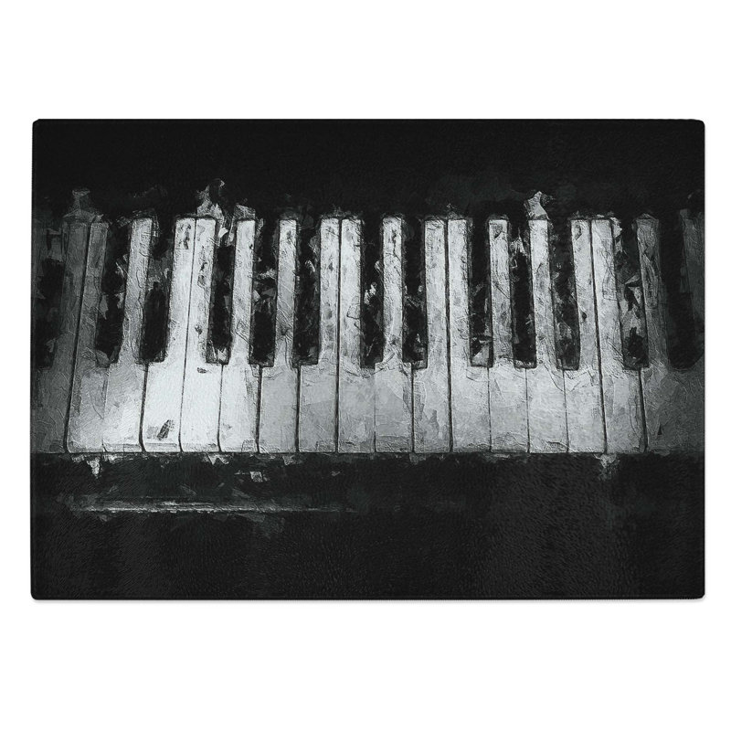 Tempered Glass Broken Piano Keys Chopping Board, 39 cm W x 28.5 cm L