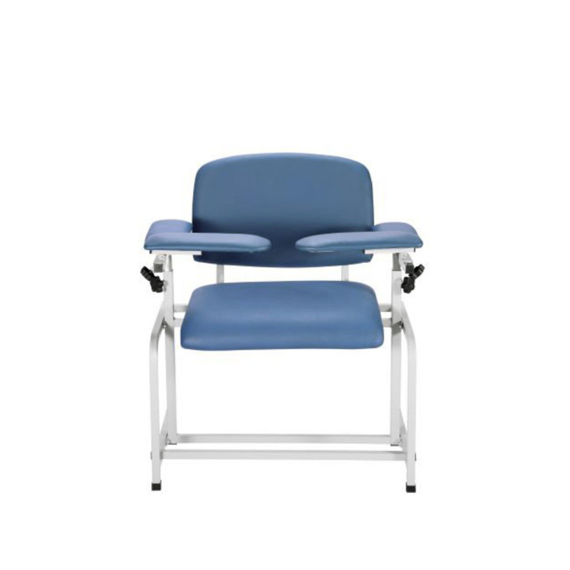 500 lb Fauteuil de dessin de sang de phlébotomie rembourré antimicrobien à bras réglables extra large, Bleu