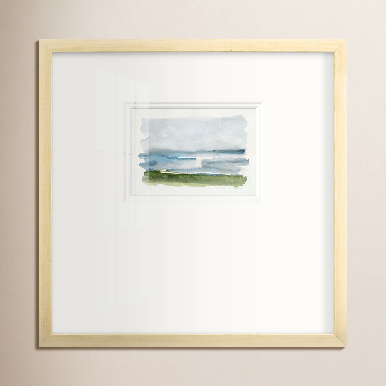 Coastline Splash II Painting, 17" H x 17" W x 1.25" D, Natural