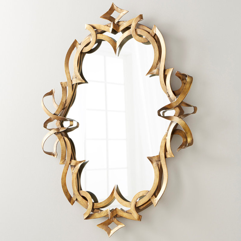 Charcroft 36.25" Gold Contemporary Wall Mirror