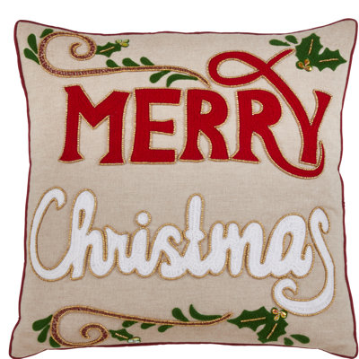 Merry Christmas Design Cotton Throw Pillow