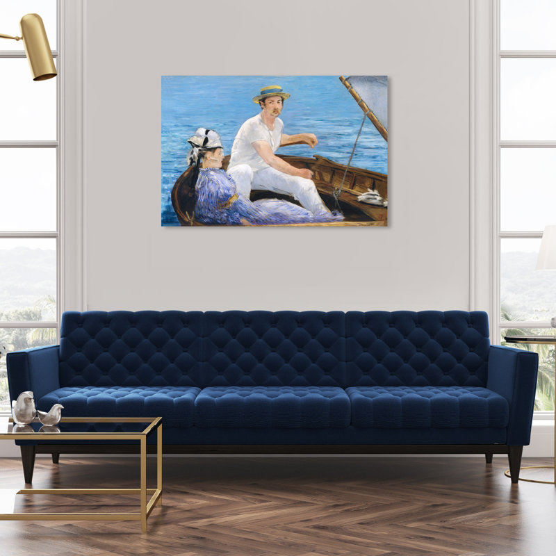 «Manet - Boating», impression classique et figurative classique, Toile tendue, H 30 po x l 45 po