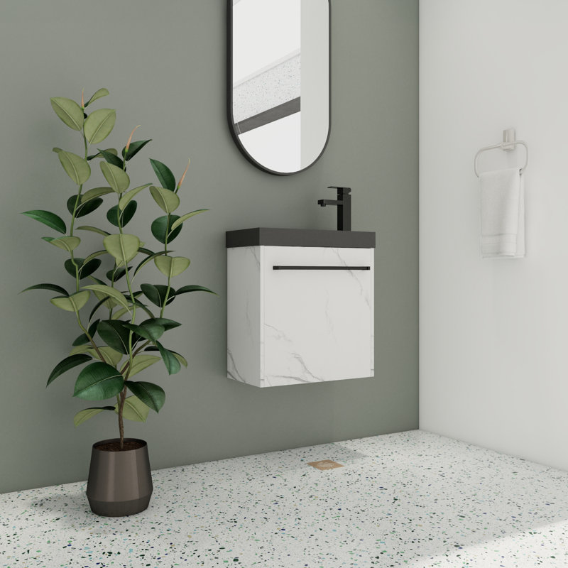 Meuble-lavabo simple avec plateau en résine 20,17 po Kameriah