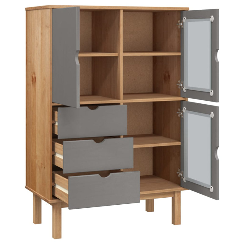Saxon 85cm Sideboard, Brown/Grey