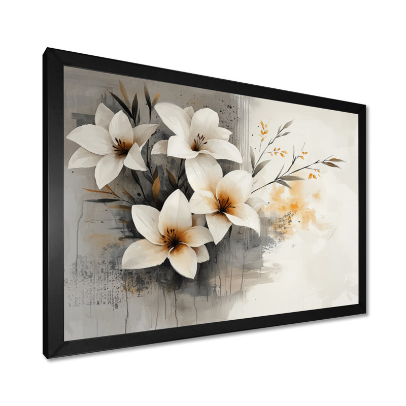 Ifechukwu - Floral Wall Art, Reproduction encadrée d'une seule photo, Noir, H 12 po x l 20 po