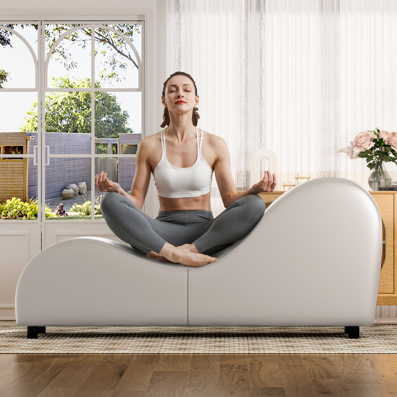 61" Velvet S-Shaped Yoga Chair for Stretching & Relaxation, White