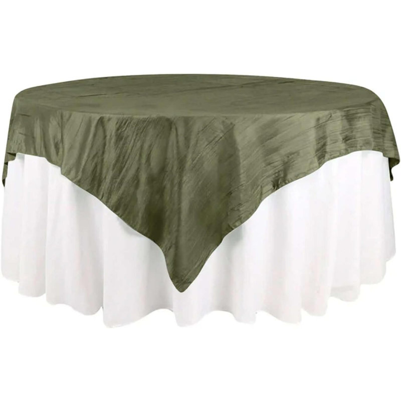 Nappe en taffetas plissé accordéon 72 "x 72", nappe carrée, Vert sauge