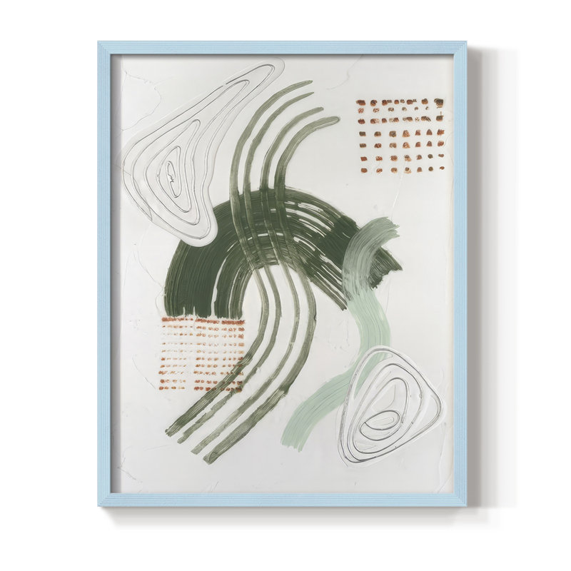 Jade Rhythm I, reproduction encadrée - bois massif, H 21 po x l 17 po, Bleu