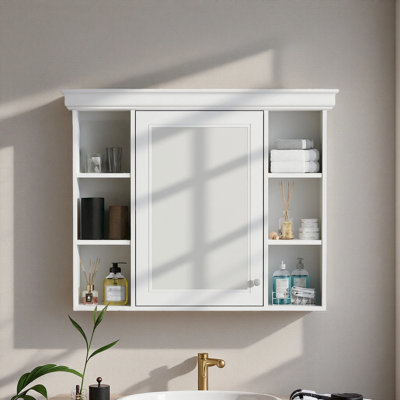 Armoire à pharmacie murale 35 "à 6 tablettes, 6 tablettes ouvertes