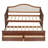 Twin Wooden Daybed With Trundle, 2 Storage Drawers & Upholstered Button-Tufted Backrest, No Box Spring Needed-1420399934