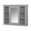 Armoire de rangement de salle de bain murale 35 po x 27,5 po avec miroir, 6 tablettes ouvertes, fabrication en panneau de fibres à densité moyenne moderne et durable-581679725