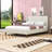 Upholstered Platform Bed Frame with Headboard-1653657286