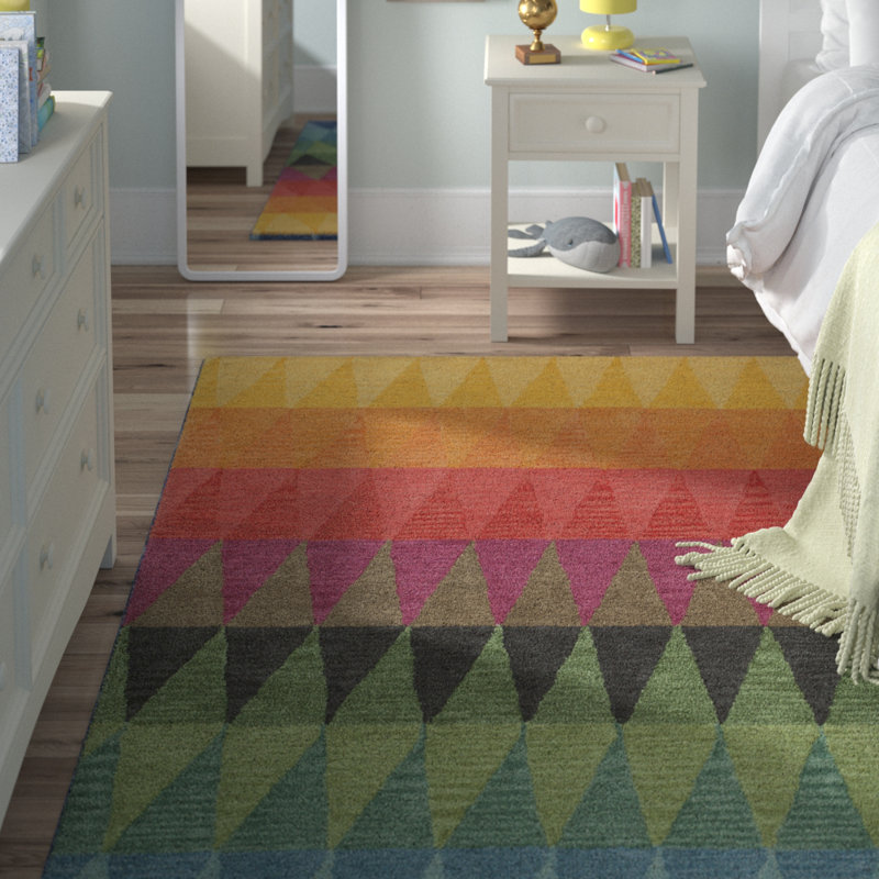 Javeed Geometric Handmade Wool Rug, Rectangle 8' x 10'