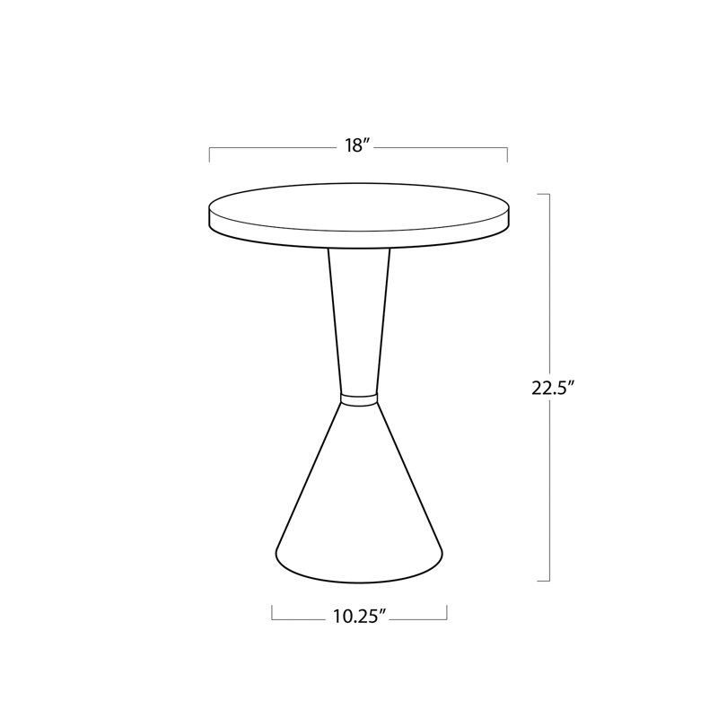 Gabe Leather Accent Table (Black), Black