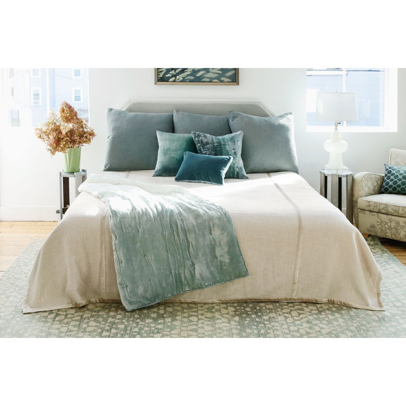 Brush Stroke Lumbar Pillow Cover & Insert, Denim, 16" H x 36" W