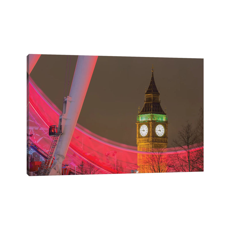 Big Ben And London Eye I by Mark Paulda - Wrapped Canvas Print