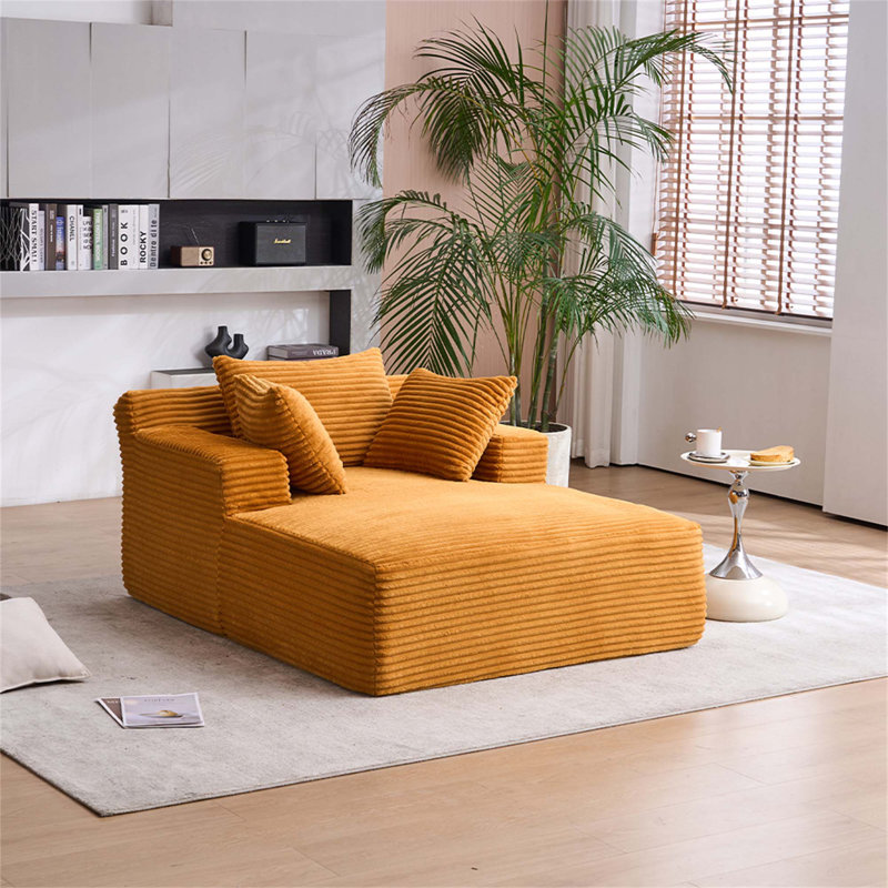 Chaise longue polyvalente surdimensionnée pour la maison, améliorant les espaces de vie, Orange