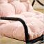 Chaise berçante d'extérieur avec coussin épais ultra-confortable, parfaite pour le salon, la chambre à coucher et le coin lecture, structure noire avec coussin rose